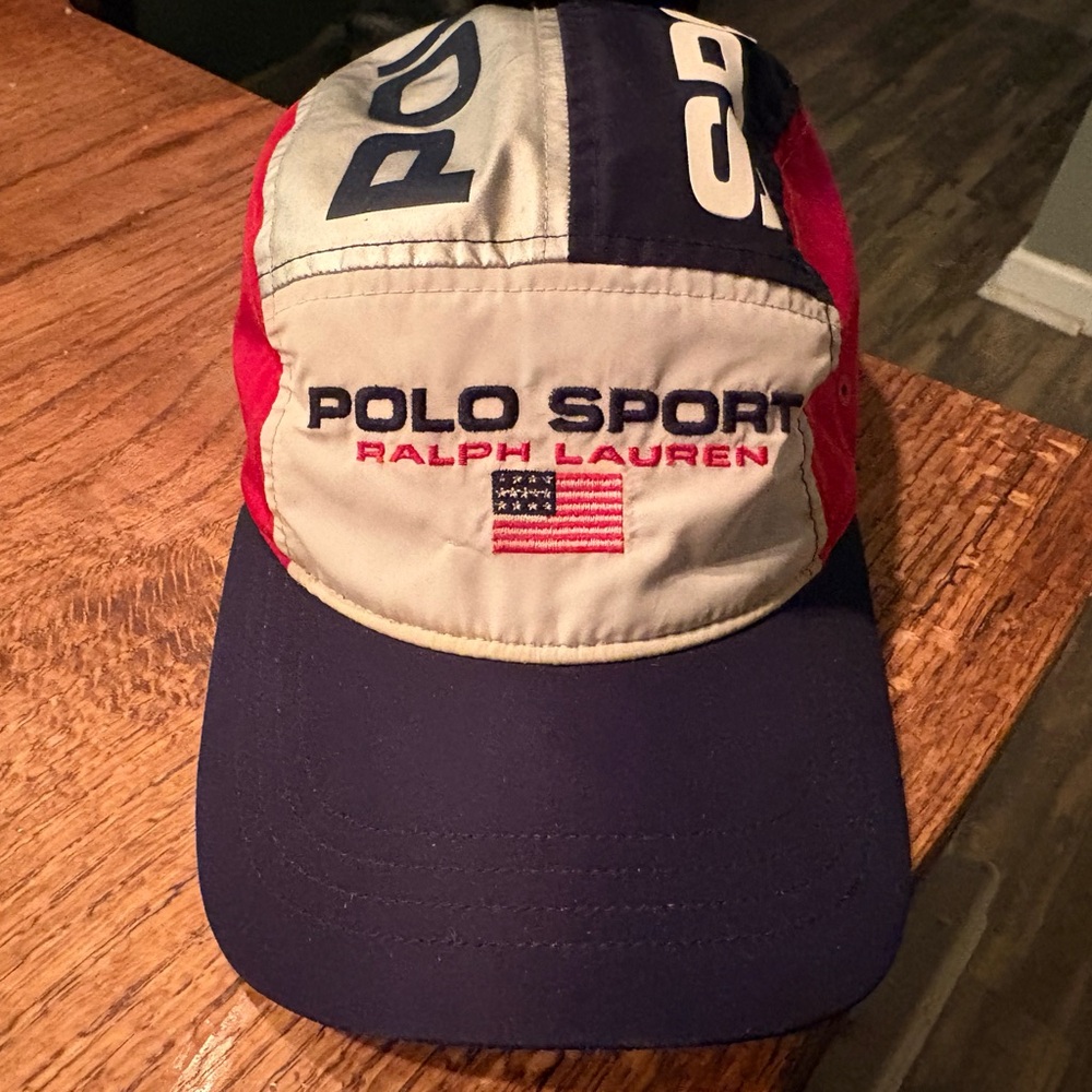 Ralph Lauren Navy and Cream Cap with Red Accents